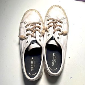 Sperry White Sneakers, Boating shoes Size 7